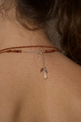 Sunstone Double Necklace with Crystal