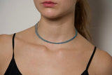 Blue Apatite Double Necklace with Crystal