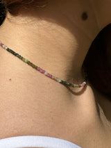 Pink Tourmaline Gradient Necklace Square Cut
