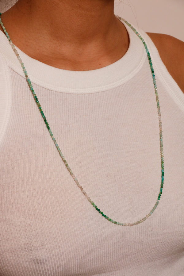 Amazonite Double Necklace With Crystal