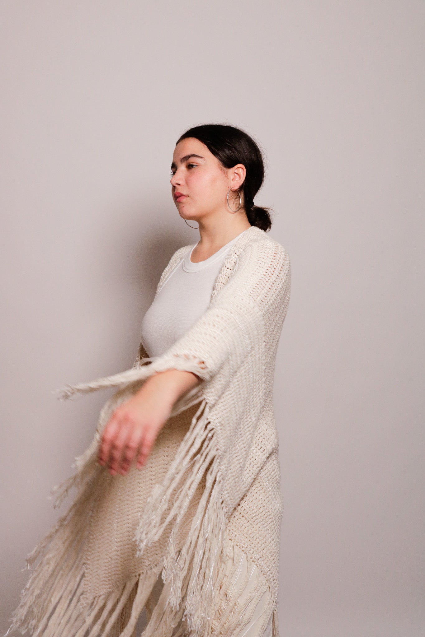 Cotton-Silk Crochet Ruana – Alma Lobo