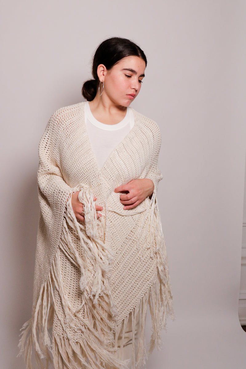 Cotton-Silk Crochet Ruana – Alma Lobo