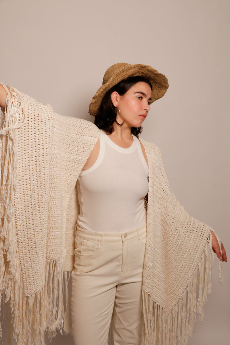 Cotton-Silk Crochet Ruana