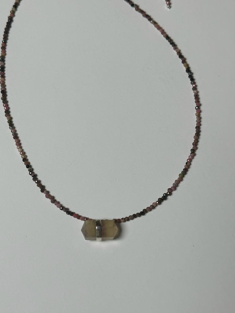 Rhodonite Necklace with Fluorite