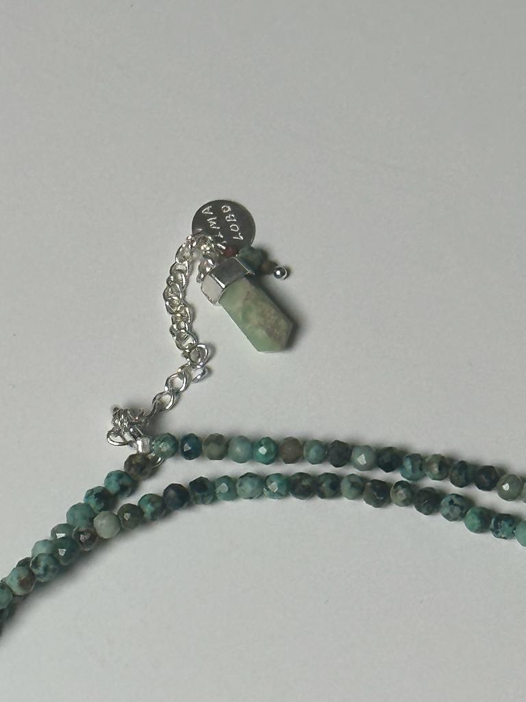 Turquoise Double Necklace with Crystal