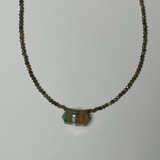 Unakite Necklace with Fluorite